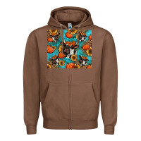 Chestnut autumn pumpkins holstein cow Zipper Hoodie - Jasminsmagicworld