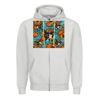 Dove Grey autumn pumpkins holstein cow Zipper Hoodie - Jasminsmagicworld