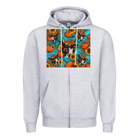 Heather Grey autumn pumpkins holstein cow Zipper Hoodie - Jasminsmagicworld