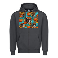Smoke autumn pumpkins holstein cow Zipper Hoodie - Jasminsmagicworld