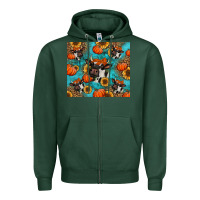 Sports Green autumn pumpkins holstein cow Zipper Hoodie - Jasminsmagicworld