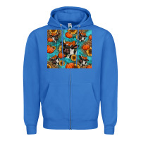 True Royal autumn pumpkins holstein cow Zipper Hoodie - Jasminsmagicworld