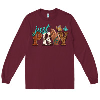 Burgundy just pray Long Sleeve Tee - NancyCooperArtShop