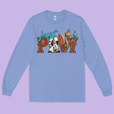 Just Pray Long Sleeve Tee Designed By Nancycooperartshop