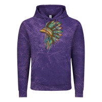 Cloud Purple indian leopard headdress blue Vintage Hoodie - BarkalooDesign