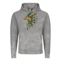 Cloud Rock indian leopard headdress blue Vintage Hoodie - BarkalooDesign