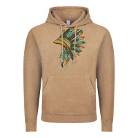 Vintage Coffee indian leopard headdress blue Vintage Hoodie - BarkalooDesign