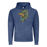 Vintage Denim indian leopard headdress blue Vintage Hoodie - BarkalooDesign