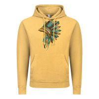 Vintage Mustard indian leopard headdress blue Vintage Hoodie - BarkalooDesign