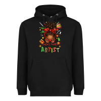 Black santa's favorite nail artist afro messy bun Heavyweight Hoodie - texasbilliewilder