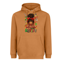 Meerkat santa's favorite nail artist afro messy bun Heavyweight Hoodie - texasbilliewilder