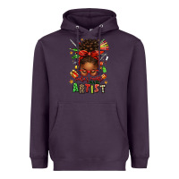 Plum santa's favorite nail artist afro messy bun Heavyweight Hoodie - texasbilliewilder