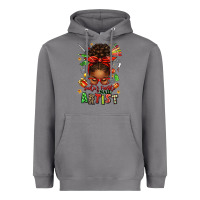 Santa's Favorite Nail Artist Afro Messy Bun Heavyweight Hoodie | Teevron