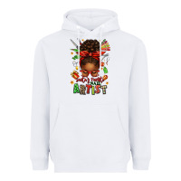 White santa's favorite nail artist afro messy bun Heavyweight Hoodie - texasbilliewilder