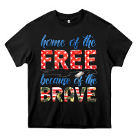 Black home of the free because of the brave Heavy Core Tee - HRA Design Shop