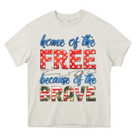 Cream home of the free because of the brave Heavy Core Tee - HRA Design Shop