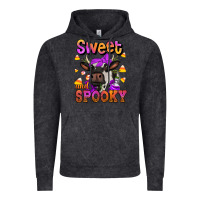 Vintage Black sweet and spooky halloween cow Vintage Hoodie - Jasminsmagicworld