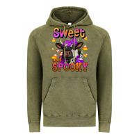 Vintage Olive sweet and spooky halloween cow Vintage Hoodie - Jasminsmagicworld