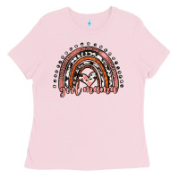 Bubblegum Pink girl mama western leopard rainbow Ladies Tee - JahusDesignShop