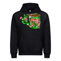 Black Cactus Coffee cup Urban Hoodie - FaDigitalArtStudio