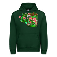 Forest Green Cactus Coffee cup Urban Hoodie - FaDigitalArtStudio