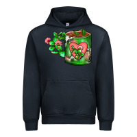 Navy Cactus Coffee cup Urban Hoodie - FaDigitalArtStudio