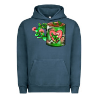 Pigment Midnight Navy Cactus Coffee cup Urban Hoodie - FaDigitalArtStudio