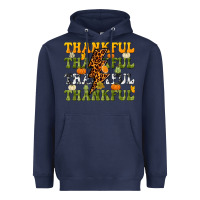 Navy Thankful Thankful Thankful Heavyweight Hoodie - NancyCooperArtShop