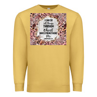 Antique Gold i can do all things with leopard and glitter Premium Sweatshirt - TumblerDesignByShophia