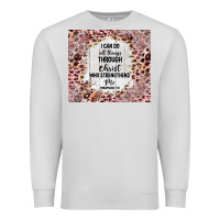 Dove Grey i can do all things with leopard and glitter Premium Sweatshirt - TumblerDesignByShophia