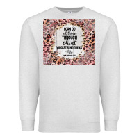 Oatmeal Heather i can do all things with leopard and glitter Premium Sweatshirt - TumblerDesignByShophia