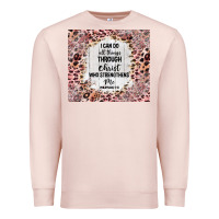 Pale Pink i can do all things with leopard and glitter Premium Sweatshirt - TumblerDesignByShophia