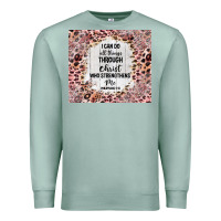 Seafoam i can do all things with leopard and glitter Premium Sweatshirt - TumblerDesignByShophia