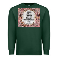Sports Green i can do all things with leopard and glitter Premium Sweatshirt - TumblerDesignByShophia