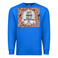 True Royal i can do all things with leopard and glitter Premium Sweatshirt - TumblerDesignByShophia