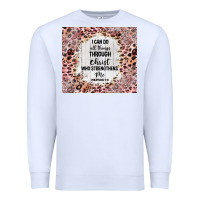 White i can do all things with leopard and glitter Premium Sweatshirt - TumblerDesignByShophia