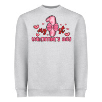Heather Grey my first valentines day Heavyweight Sweatshirt - MaliasSmallBusiness
