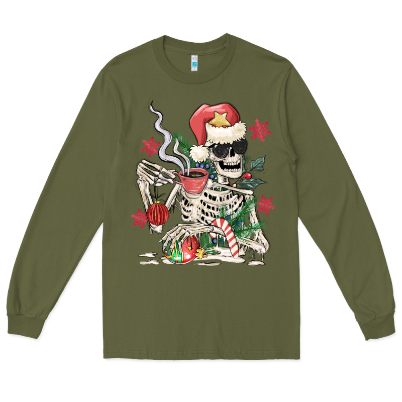 Skeleton Santa Long Sleeve Tee by MaliasSmallBusiness | Teevron