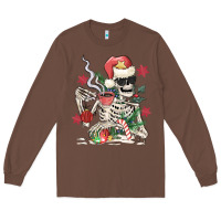 Chestnut skeleton santa Long Sleeve Tee - MaliasSmallBusiness