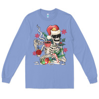 Colony Blue skeleton santa Long Sleeve Tee - MaliasSmallBusiness