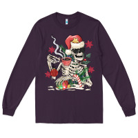 Plum skeleton santa Long Sleeve Tee - MaliasSmallBusiness