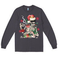 Smoke skeleton santa Long Sleeve Tee - MaliasSmallBusiness