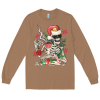 Toasted Coconut skeleton santa Long Sleeve Tee - MaliasSmallBusiness