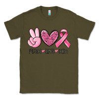 Army Green peace love cure breast cancer Classic Tee - MaliasSmallBusiness
