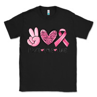Black peace love cure breast cancer Classic Tee - MaliasSmallBusiness