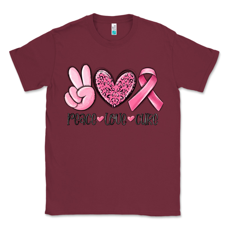 Peace Love Cure Breast Cancer Classic Tee by MaliasSmallBusiness | Teevron