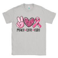 Moon Dust peace love cure breast cancer Classic Tee - MaliasSmallBusiness