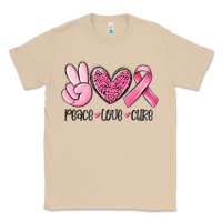 Mushroom peace love cure breast cancer Classic Tee - MaliasSmallBusiness