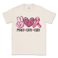 Natural peace love cure breast cancer Classic Tee - MaliasSmallBusiness