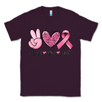 Plum peace love cure breast cancer Classic Tee - MaliasSmallBusiness